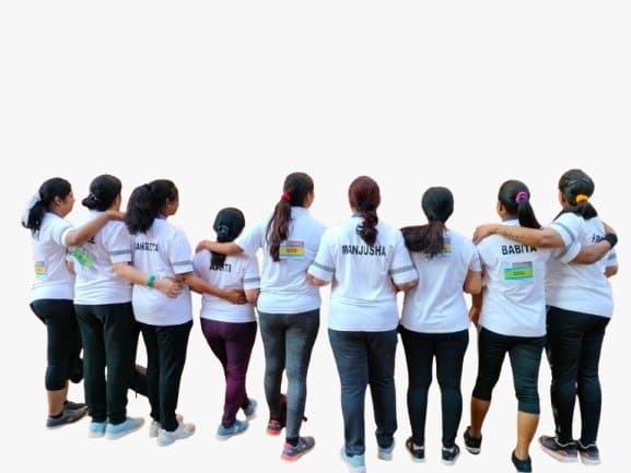 Diverse team working together