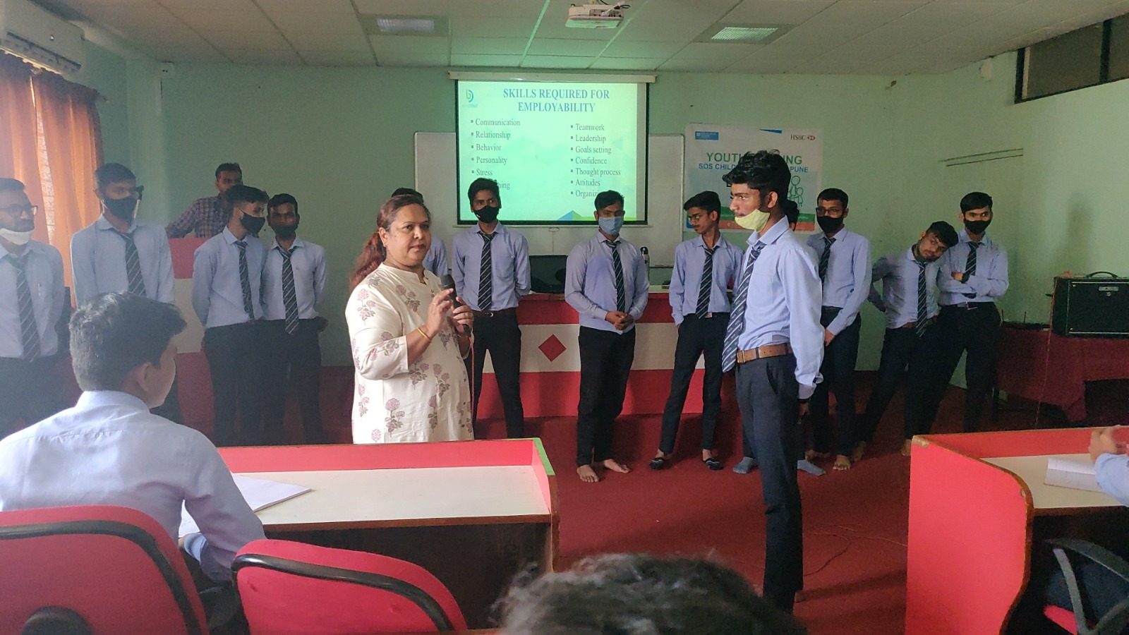 Students in a learning environment